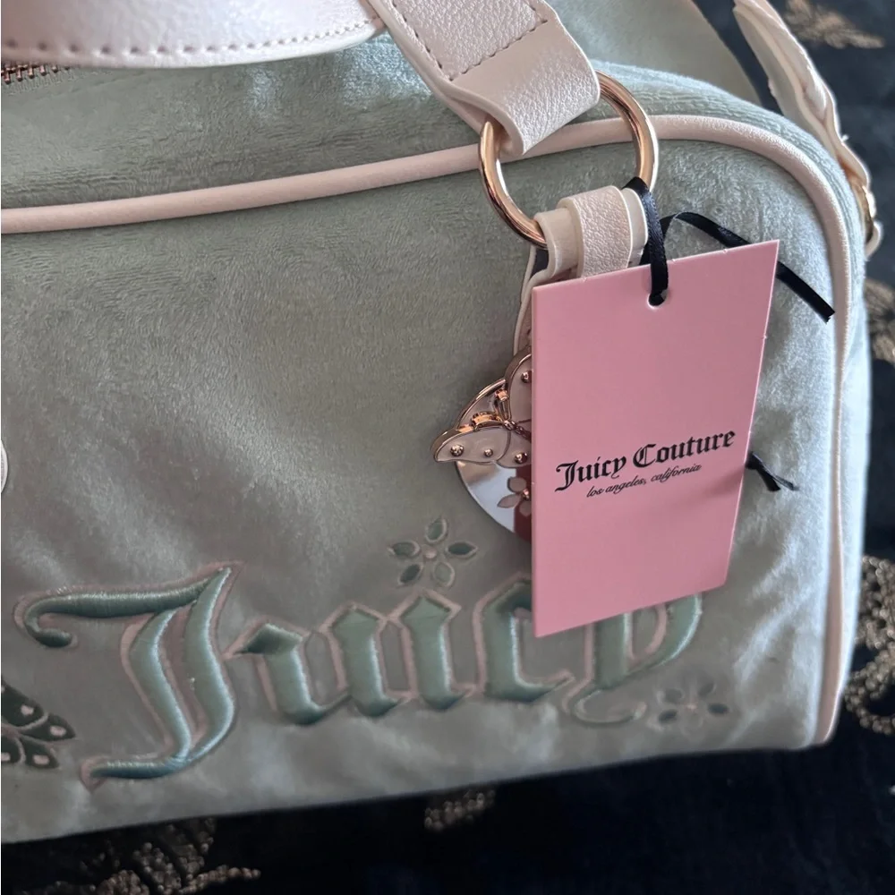 NWT Juicy Couture Mint & Light Pink Crossbody Satchel - Picture 3 of 10